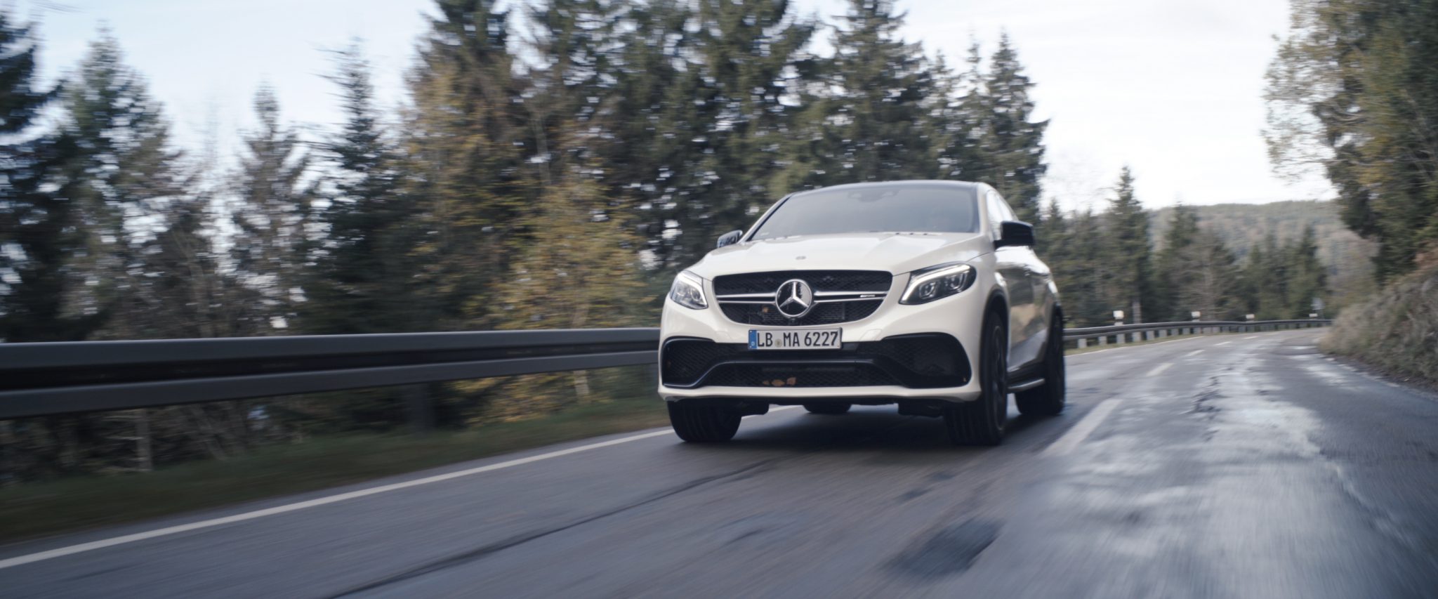 Mercedes-Benz car accelerates